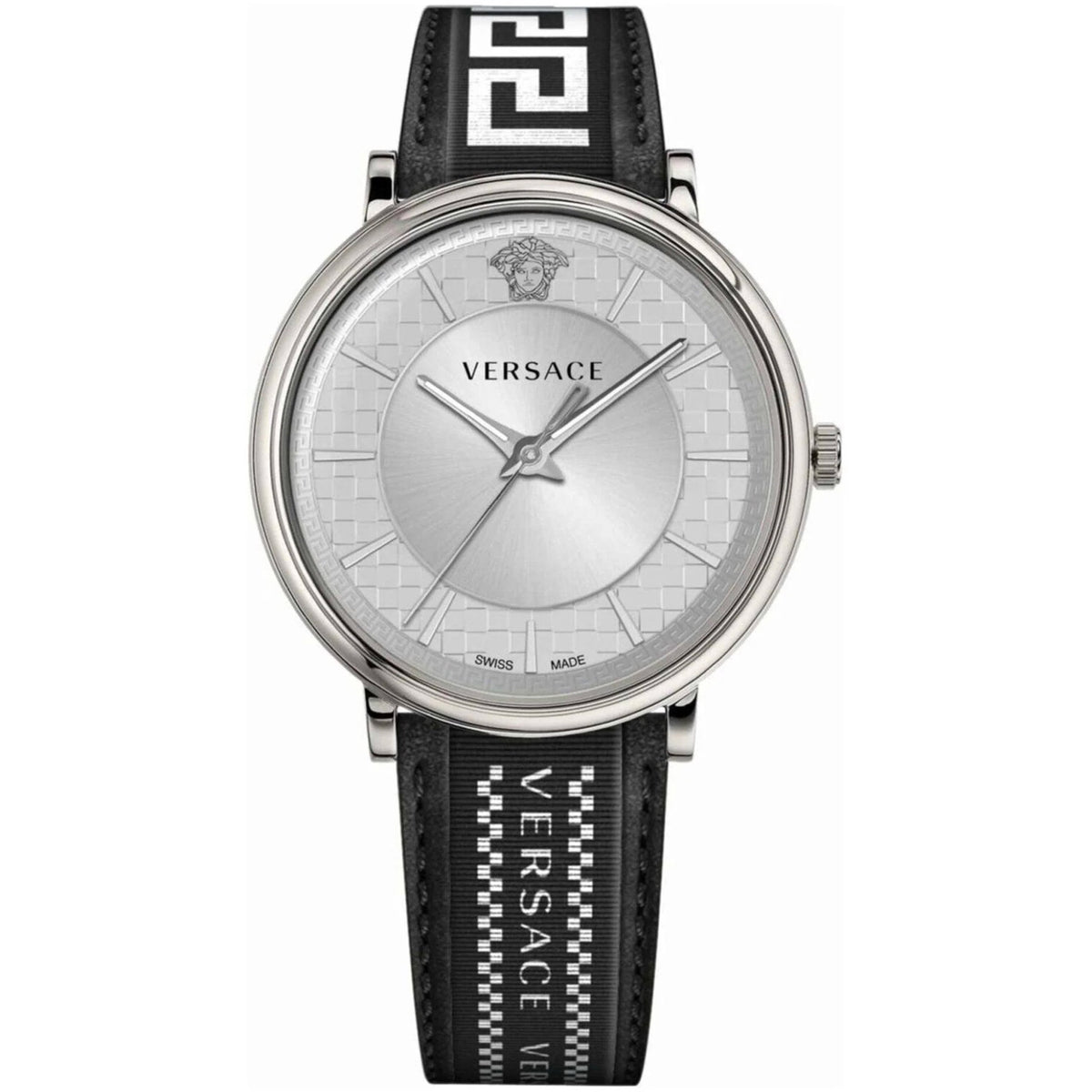 Versace V Circle Herrenarmbanduhr Silber Schwarz