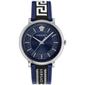 Versace V Circle Herrenarmbanduhr Blau Silber