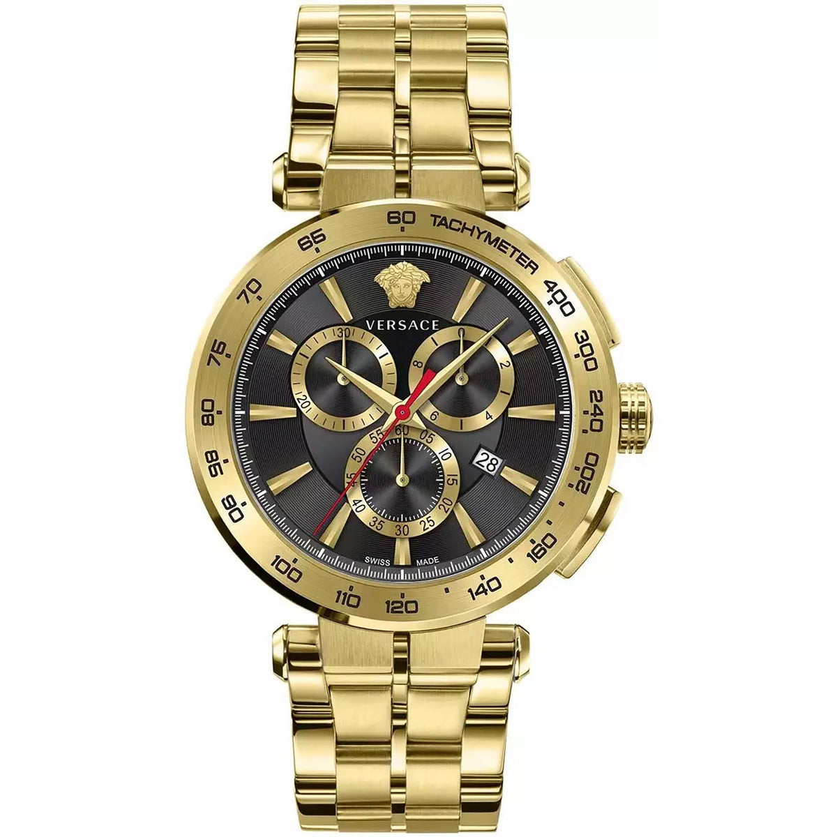 Versace Aion Chrono Herren Chronograph Gold Schwarz