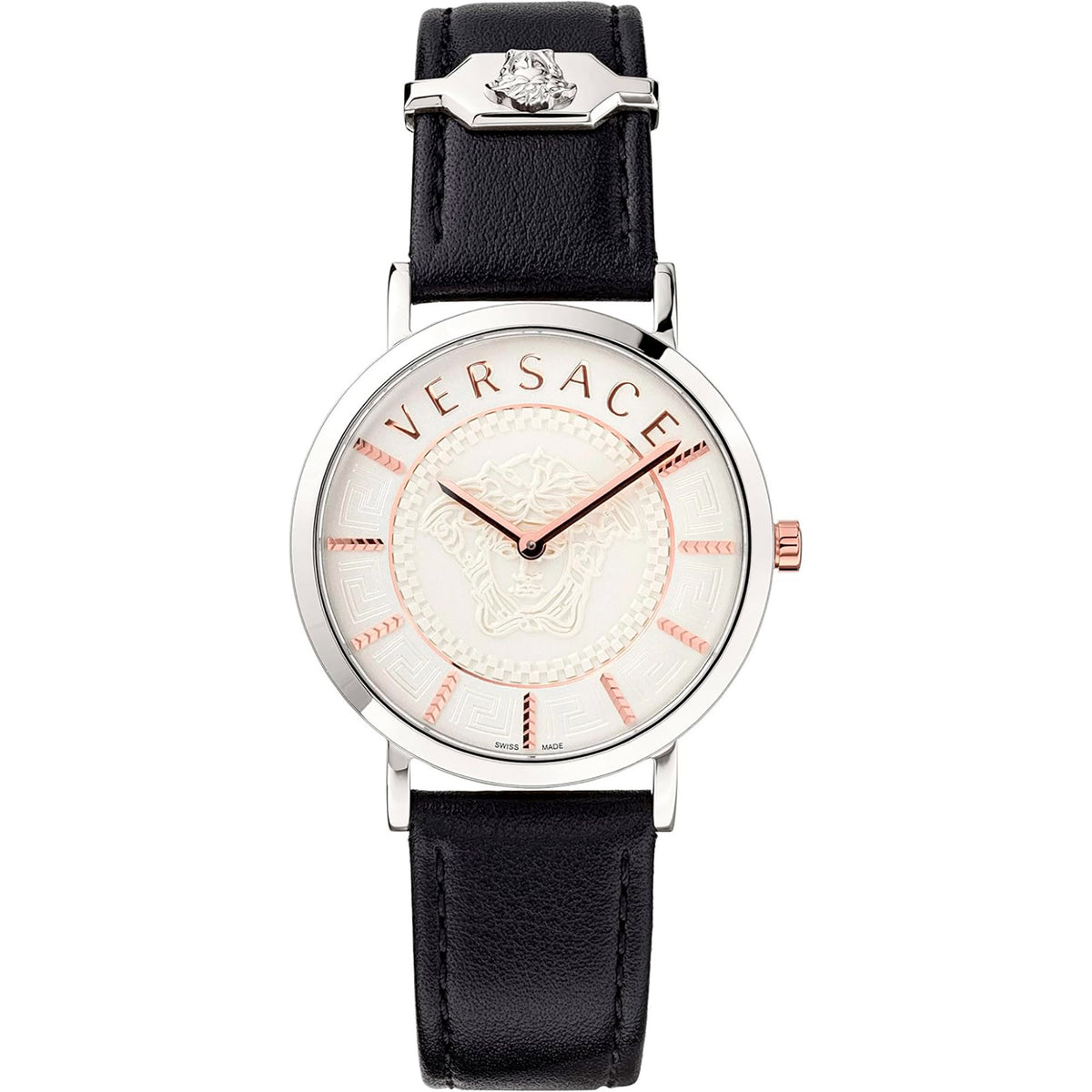 Versace V Essential Damenuhr silber schwarz