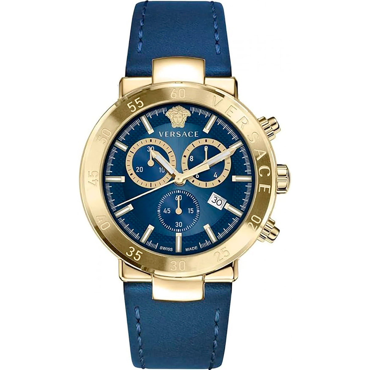 Versace Urban Mystique Chronograph Herrenuhr gold blau