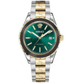 Versace Hellenyium Herrenuhr silber gold gruen
