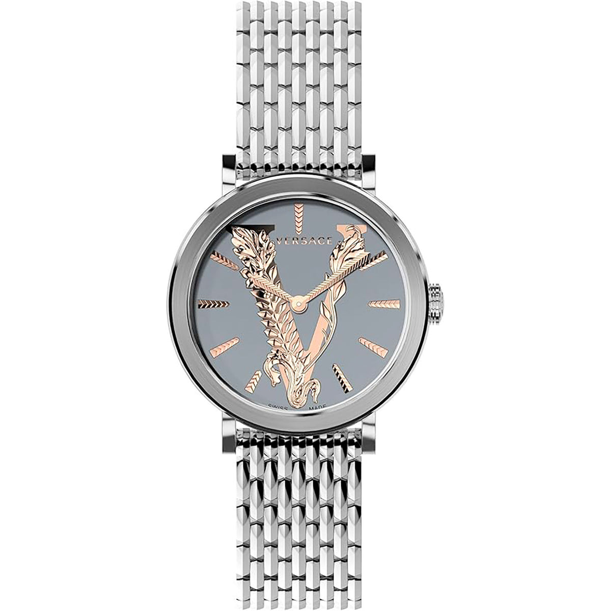 Versace Virtus Damenuhr silber grau