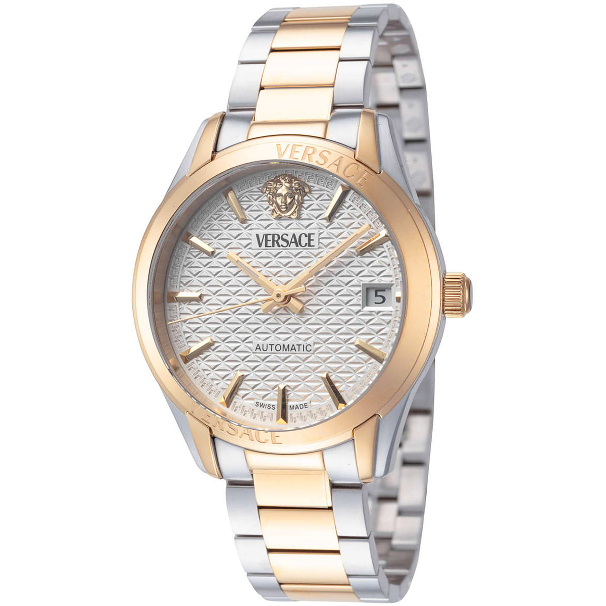 Versace Greca Classic Automatic Damenuhr gold silber