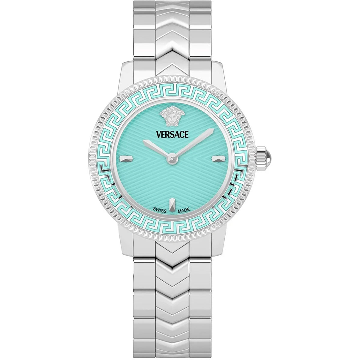 Versace V Icon Damenuhr silber tuerkis