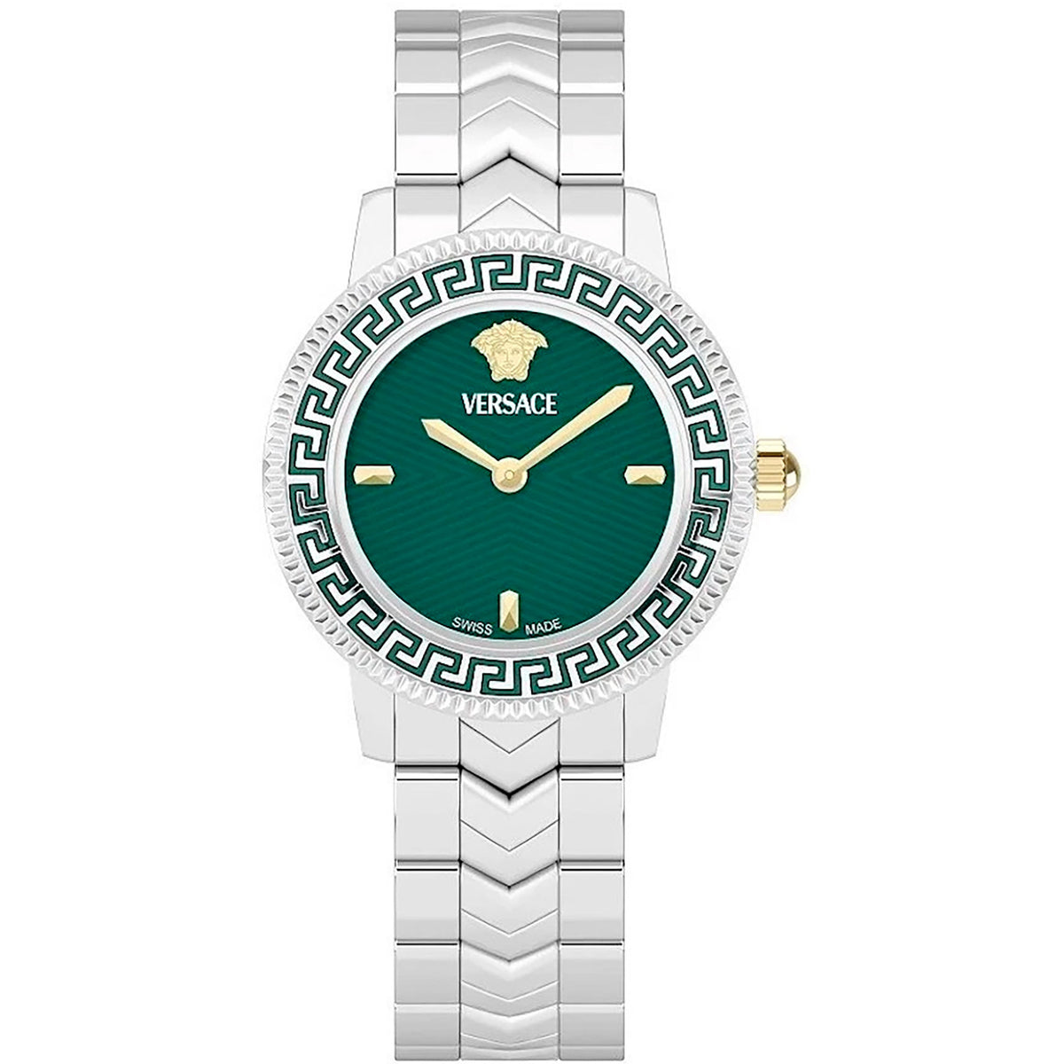 Versace V Icon Damenuhr silber gruen