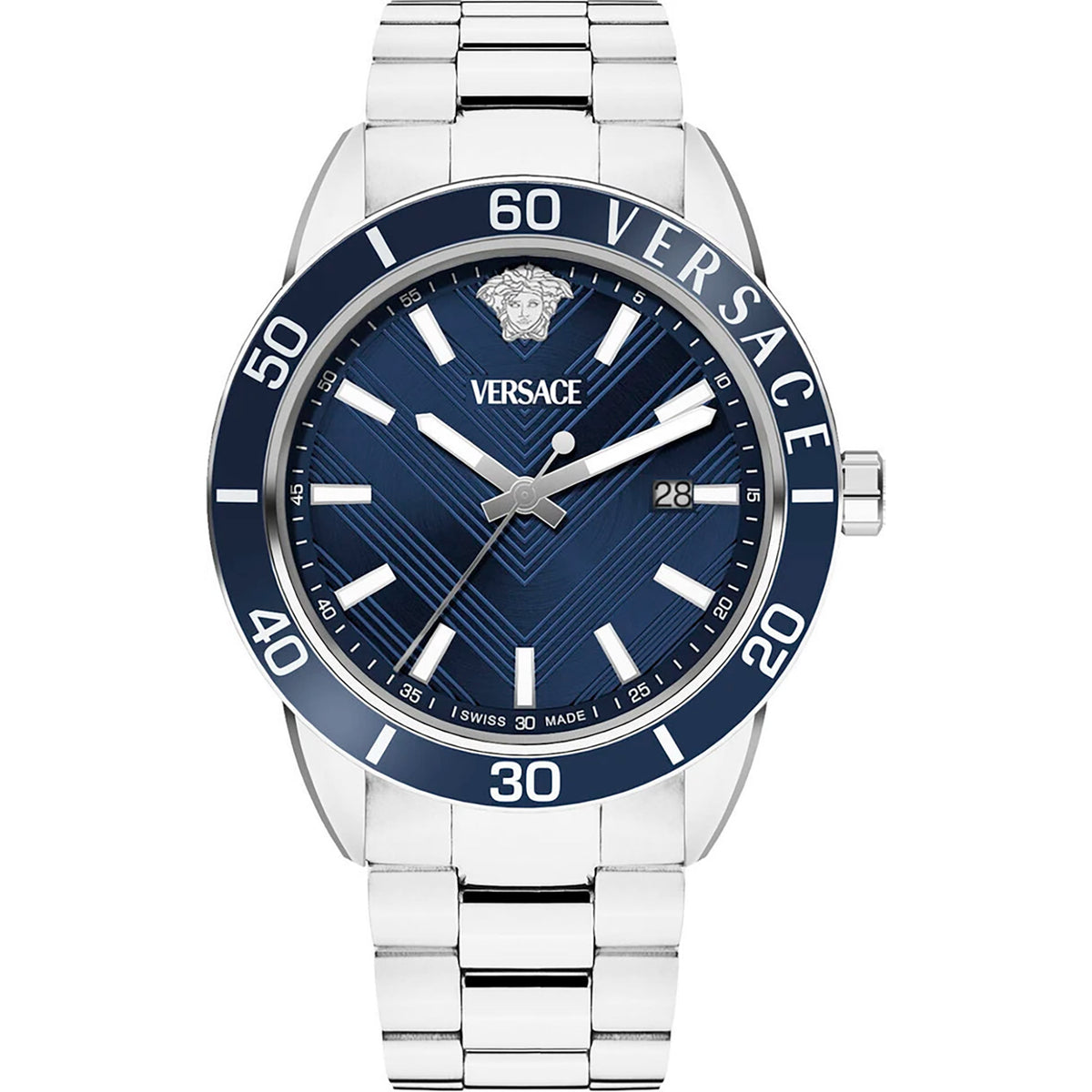 Versace Greca Urban Herrenuhr silber blau VEYCA0424