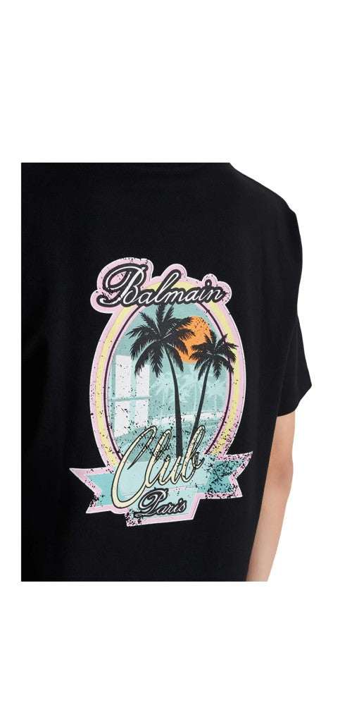 Club Balmain Signature printed T-Shirt Herren schwarz