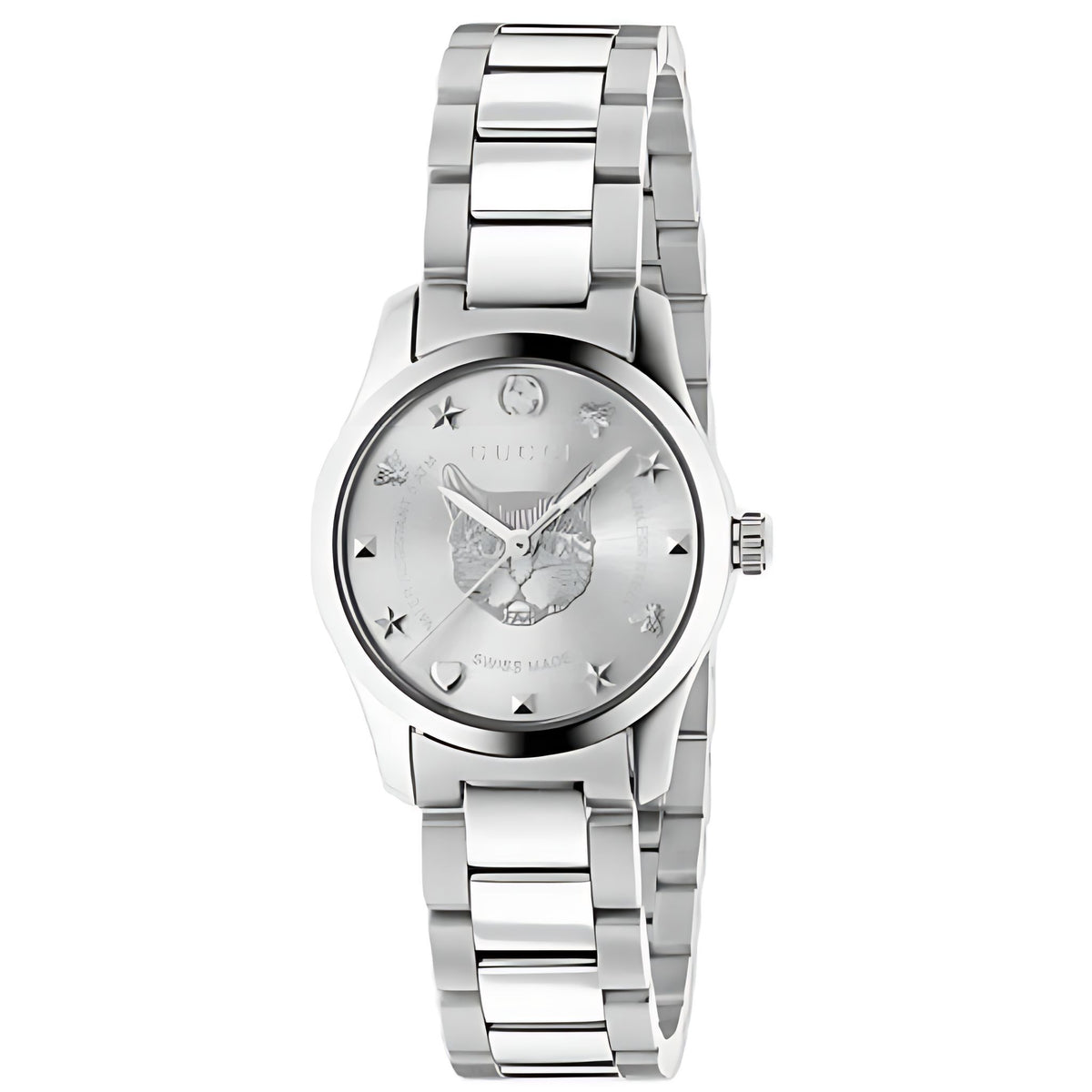 Gucci G Timeless Lady Damenuhr aus Edelstahl silber