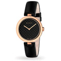 Gucci Diamantissima Lady Damenuhr aus Edelstahl roségold schwarz