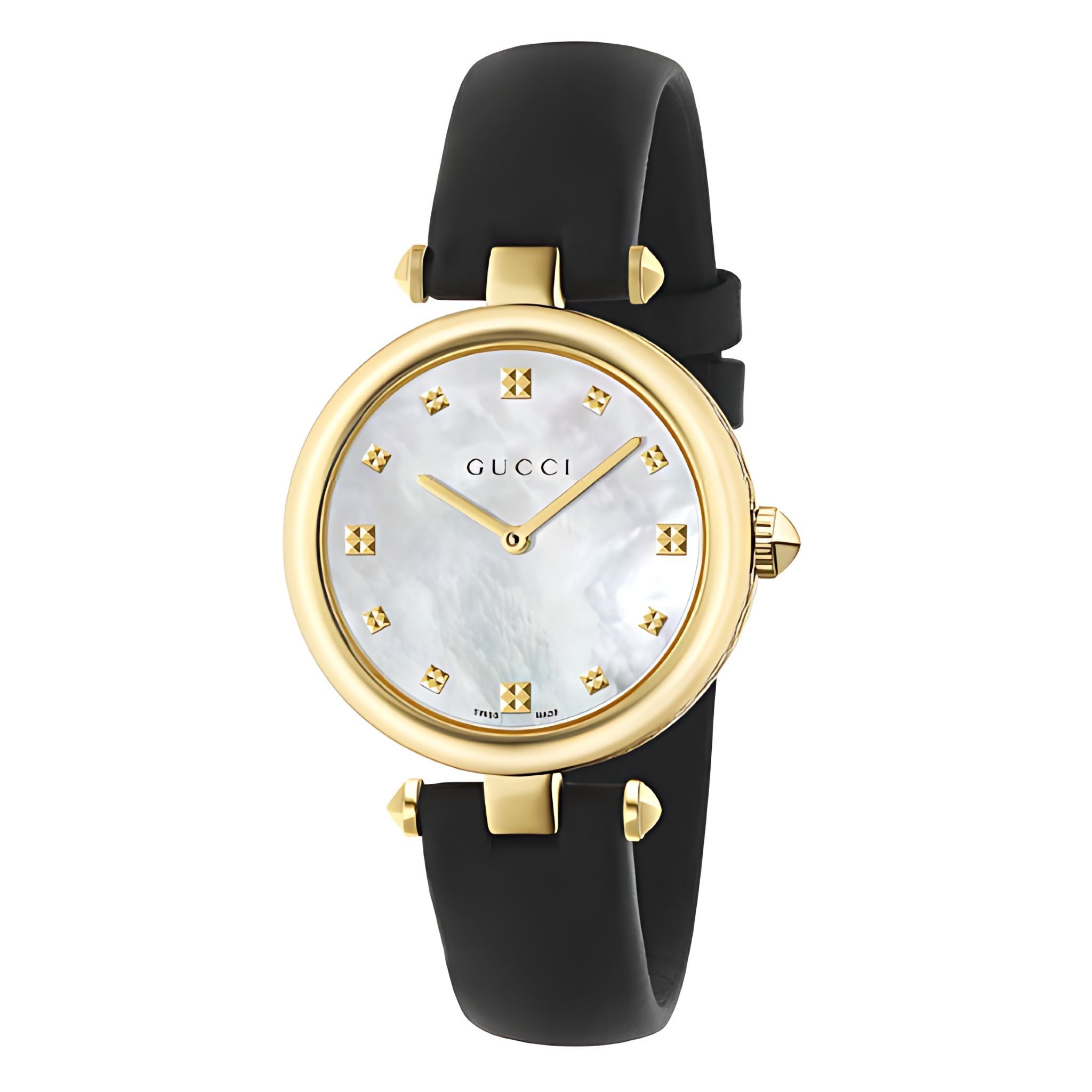 Gucci Diamantissima Lady Damenuhr aus Edelstahl gold schwarz