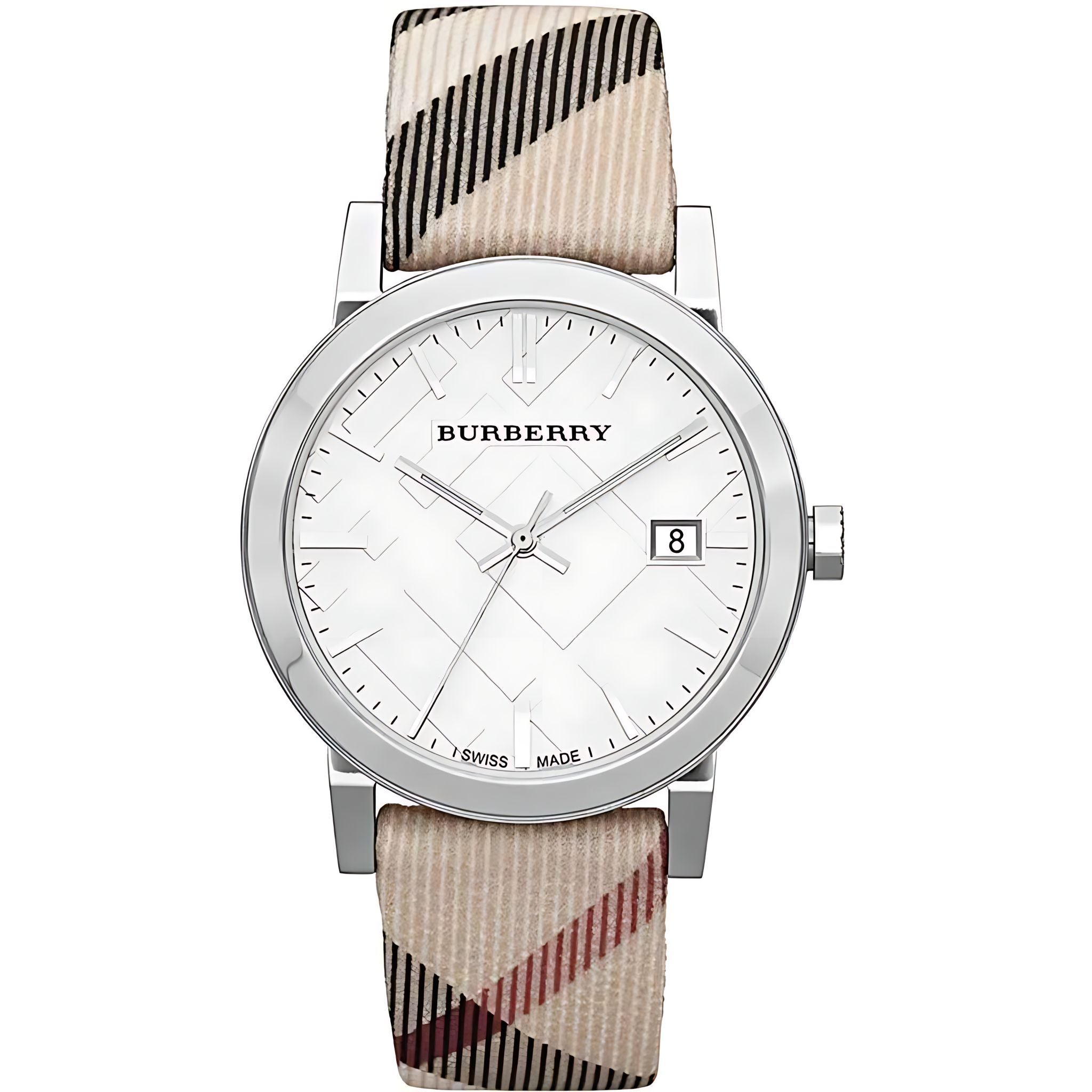Burberry The City Damenuhr silber braun